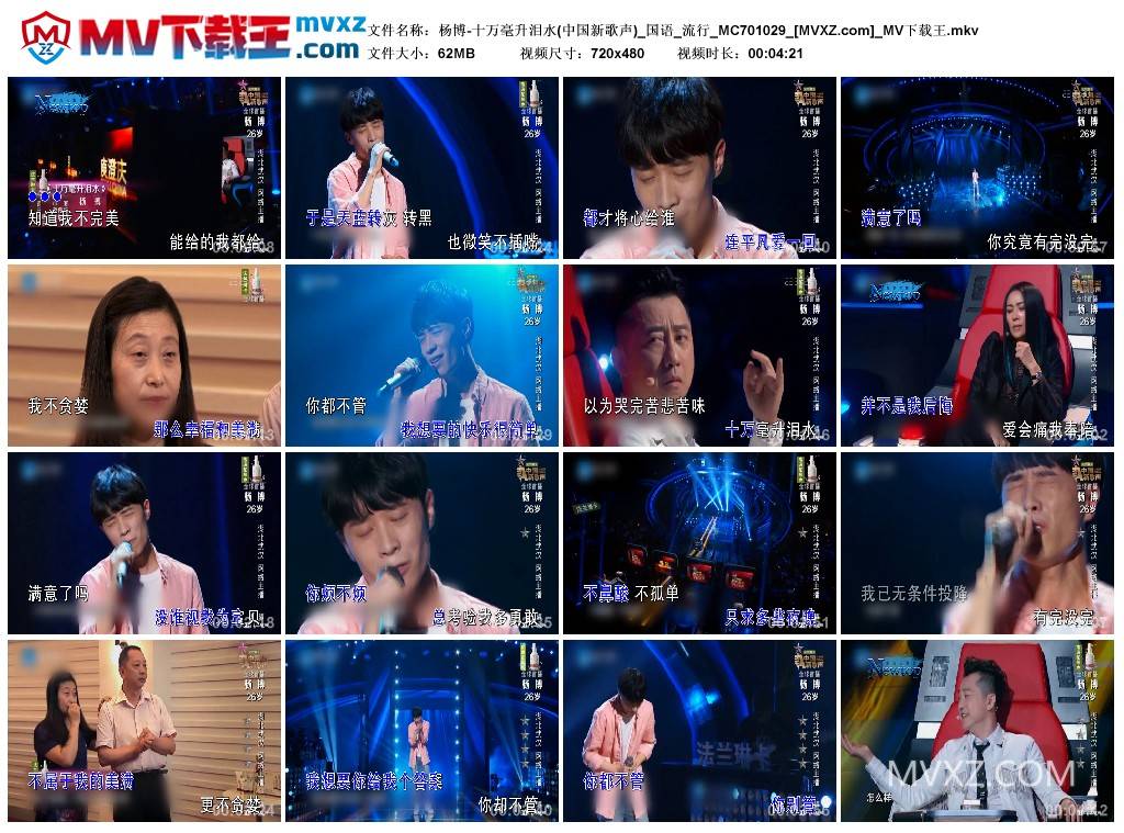 杨博-十万毫升泪水(中国新歌声)_国语_流行_MC701029